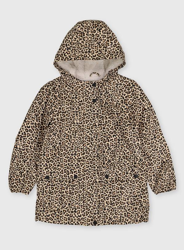 Animal Print Rubber Mac With Teddy Lining - 4-5 years